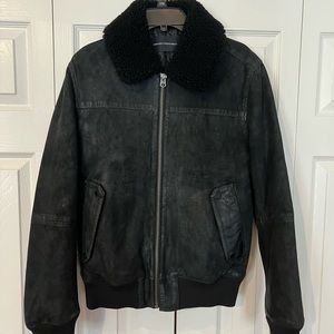 Black leather French Connection jacket size small